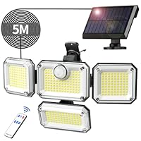 Amazon | ソーラーライト 屋外 防水 分離型 センサーライト 【333LED